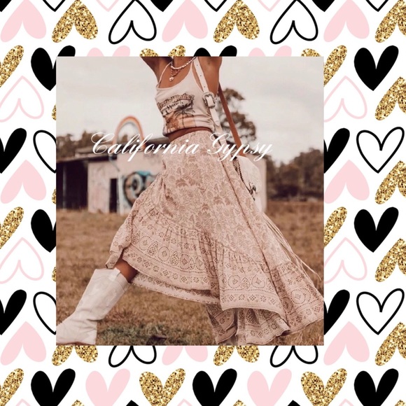 Gypsy Boho Western Ruched Tassel Skirt - Picture 7 of 15